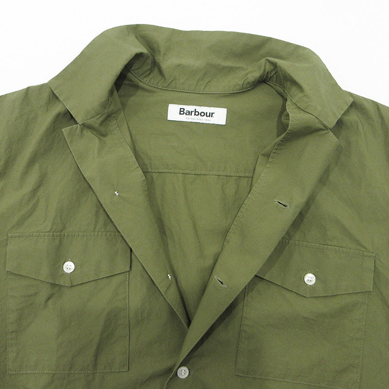 Barbour | バーブァー オープンカラーダブルポケット半袖シャツ 開襟 半袖シャツ 1901010 カーキグリーン サイズ：不明【三重本店】