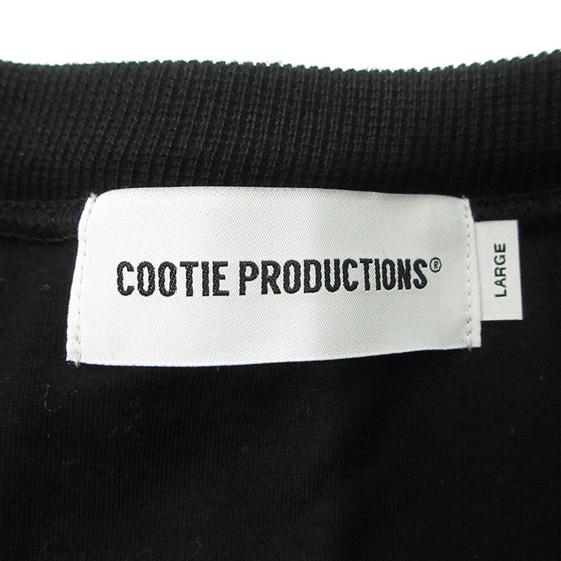 COOTIE | クーティー SWALLOW RIB SWEAT CREW スワローリブスウェットクルー 25ss ロゴプリント長袖スウェットシャツ スウェット CTE-25A338 ブラック サイズ：L【三重本店】