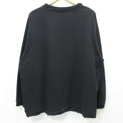 CVTVLIST | カタリスト USED加工ロゴワッペン長袖Tシャツ ダメージ加工 長袖Ｔシャツ ブラック サイズ：2【三重本店】