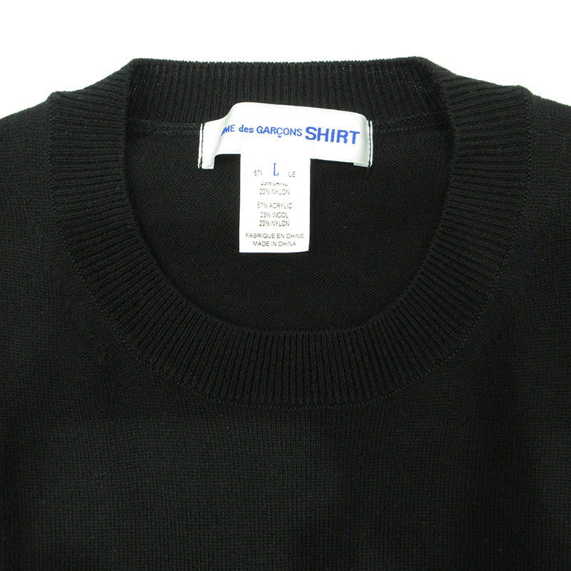 COMME des GARCONS SHIRT | コムデギャルソンシャツ Acrylic Wool Intarsia Gauge アクリルウールインターシャゲージ ウール混総柄長袖ニット セーター ニット FP-N002 ブラック サイズ：L【三重本店】