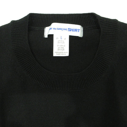 COMME des GARCONS SHIRT | コムデギャルソンシャツ Acrylic Wool Intarsia Gauge アクリルウールインターシャゲージ ウール混総柄長袖ニット セーター ニット FP-N002 ブラック サイズ：L【三重本店】