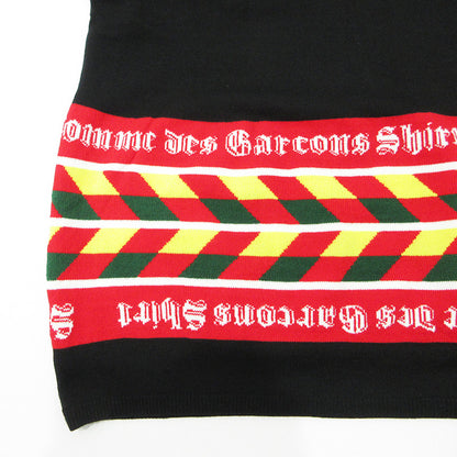 COMME des GARCONS SHIRT | コムデギャルソンシャツ Acrylic Wool Intarsia Gauge アクリルウールインターシャゲージ ウール混総柄長袖ニット セーター ニット FP-N002 ブラック サイズ：L【三重本店】