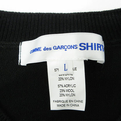 COMME des GARCONS SHIRT | コムデギャルソンシャツ Acrylic Wool Intarsia Gauge アクリルウールインターシャゲージ ウール混総柄長袖ニット セーター ニット FP-N002 ブラック サイズ：L【三重本店】