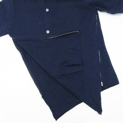 COMME des GARCONS | コムデギャルソン HOMME DEUX オムドゥ 捻れカーディガン アシンメトリーサイドジップウールカーディガン カーディガン DP-N003 ネイビー サイズ：XL【三重本店】