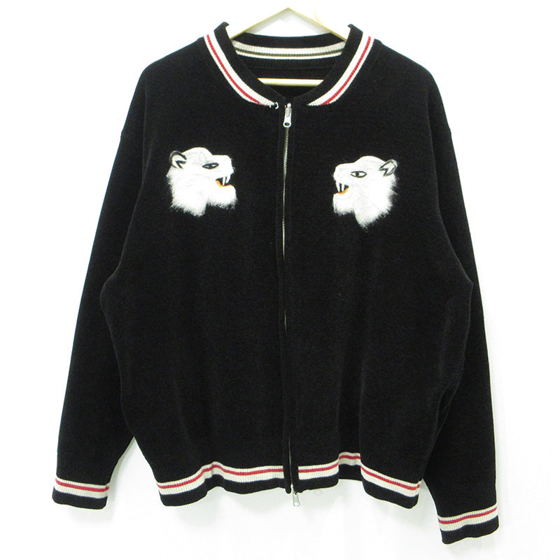 DAIRIKU | ダイリク Needle Punch Rversible Ska Knit ニードルパンチリバーシブルスカニット シロクマ刺繍ニットスーベニアジャケット スーベニアジャケット 24AW K-2 ブラック サイズ：M【三重本店】
