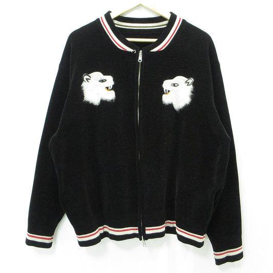 DAIRIKU | ダイリク Needle Punch Rversible Ska Knit ニードルパンチリバーシブルスカニット シロクマ刺繍ニットスーベニアジャケット スーベニアジャケット 24AW K-2 ブラック サイズ：M【三重本店】