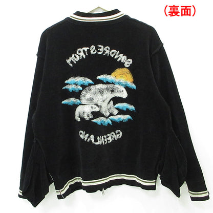 DAIRIKU | ダイリク Needle Punch Rversible Ska Knit ニードルパンチリバーシブルスカニット シロクマ刺繍ニットスーベニアジャケット スーベニアジャケット 24AW K-2 ブラック サイズ：M【三重本店】