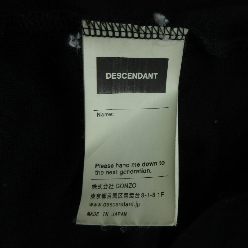 DESCENDANT | ディセンダント CHANT JERSEY 長袖Ｔシャツ 182ATDS-CSM22 ブラック サイズ：3【三重本店】