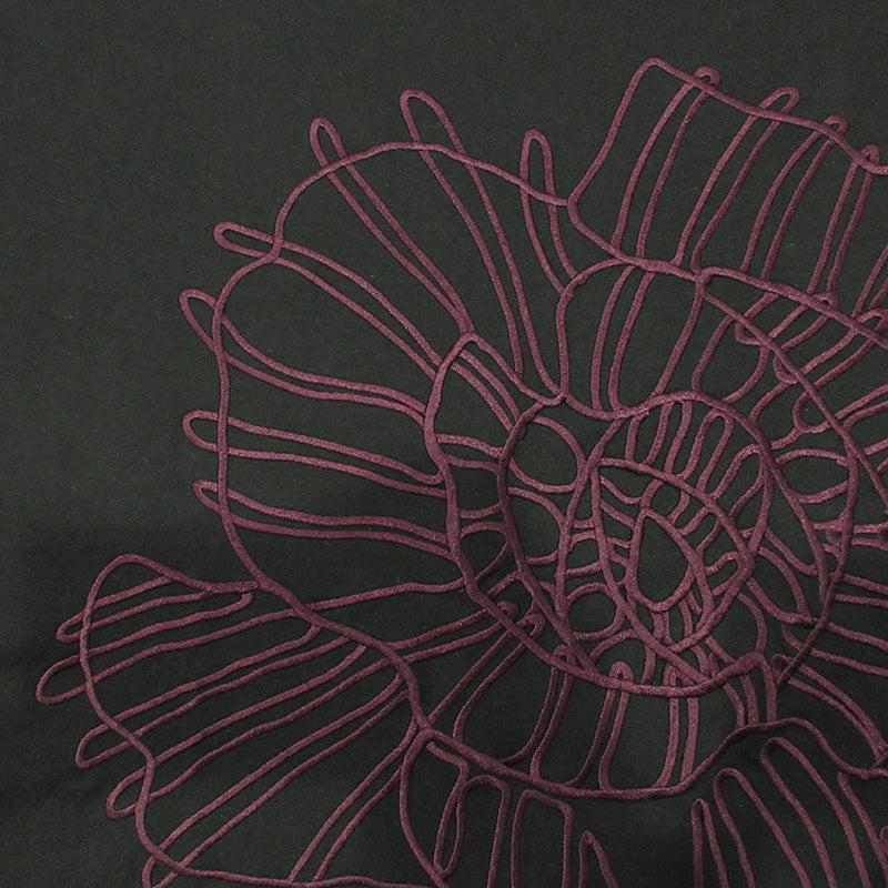 SHAREEF | シャリーフ ABSTRACT FLOWERemb S/S BIG T フラワー刺繍半袖Tシャツ 半袖Ｔシャツ 21315049 ブラック サイズ：2【三重本店】