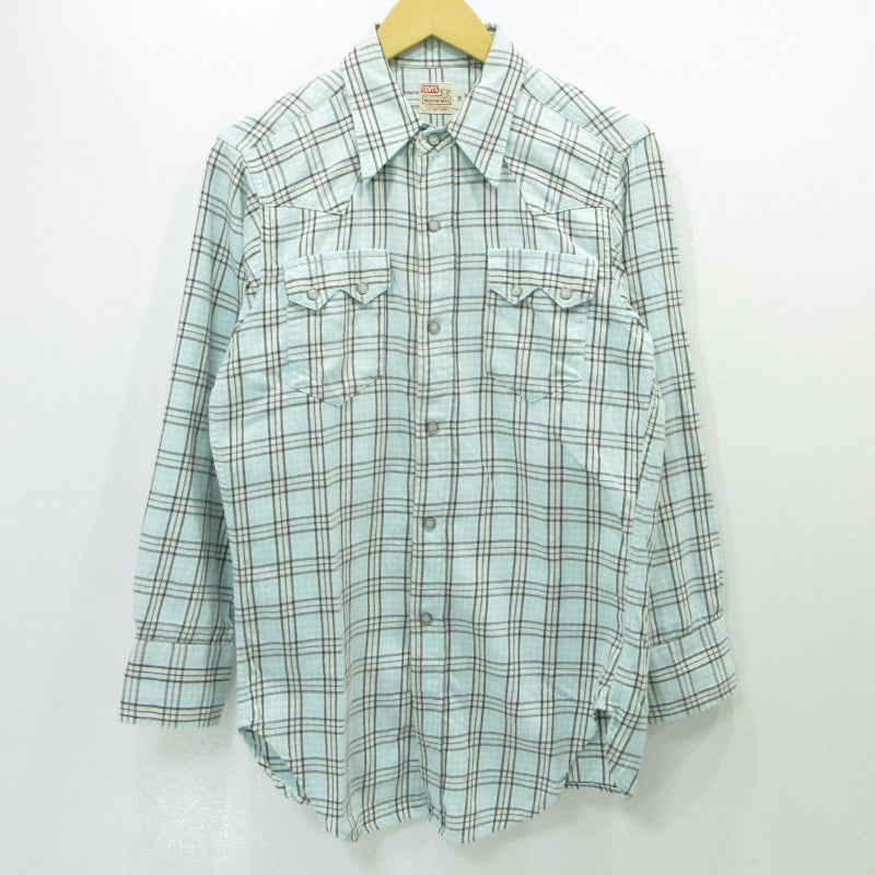 Levi's | リーバイス ショートホーン Sawtooth pocket weastern shirts ソーツースポケットウエスタンシャツ 長袖シャツ 61504-65 ブルー サイズ：38【三重本店】