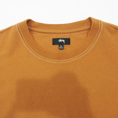 STUSSY | ステューシー Contrast Stitch Label crewneck コントラストステッチ長袖スウェットシャツ ロゴワッペン 裏起毛 スウェット 118458 ライトブラウン系 テラコッタ オレンジ系 サイズ：XL【三重本店】