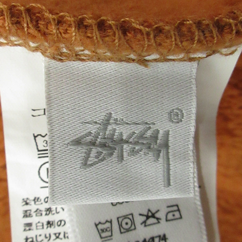 STUSSY | ステューシー Contrast Stitch Label crewneck コントラストステッチ長袖スウェットシャツ ロゴワッペン 裏起毛 スウェット 118458 ライトブラウン系 テラコッタ オレンジ系 サイズ：XL【三重本店】