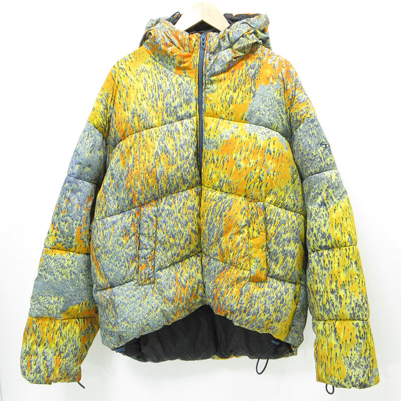 DIESEL | ディーゼル W-BOGAERT PUFFER JACKET 総柄中綿ジャケット 中綿ジャケット A14520 イエロー×ブルー マルチカラー サイズ：46【三重本店】