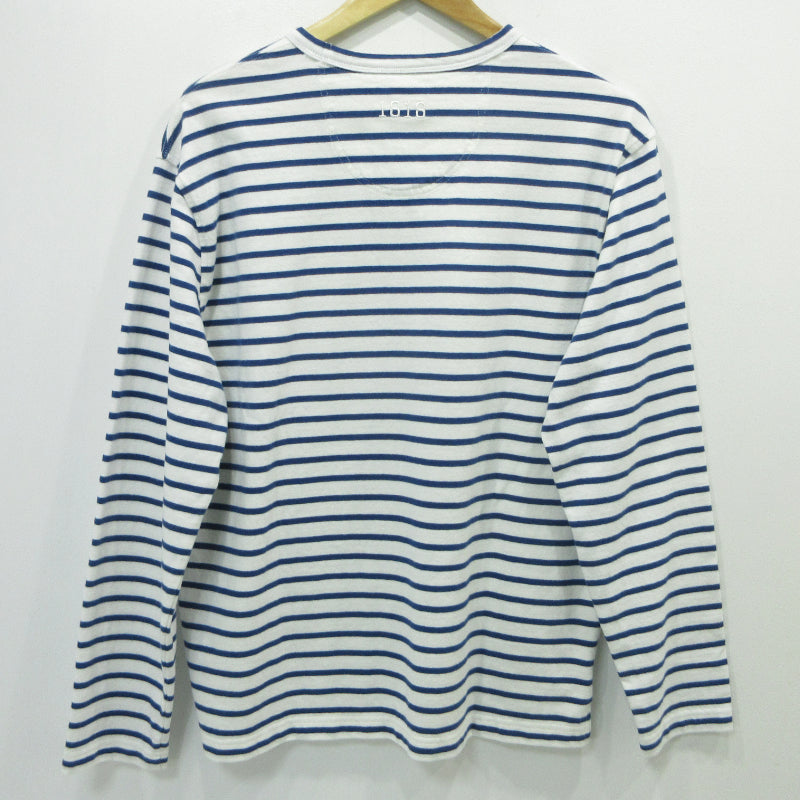 Brooks Brothers | ブルックスブラザーズ gfロゴ 長袖Ｔシャツ 330002155 ホワイト×ブルー サイズ：M【三重本店】