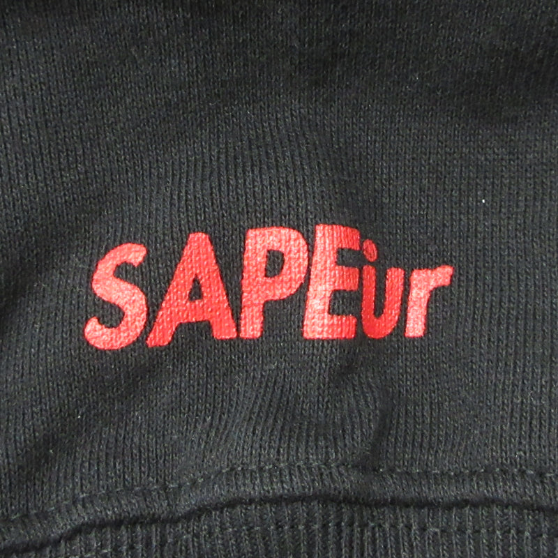 SAPEur | サプール ドッキングロッドマン パーカー ブラック×ホワイト サイズ：XL【三重本店】