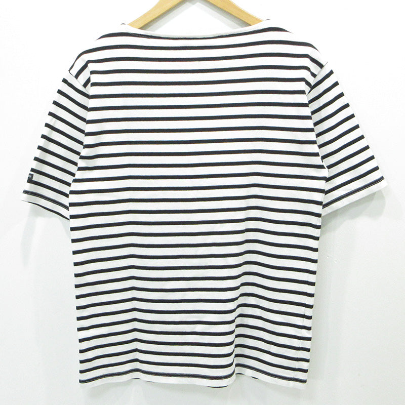 SAINT JAMES | セントジェームス バスクシャツ 総柄半袖Tシャツ ボーダー柄 半袖Ｔシャツ ホワイト×ブラック サイズ：M【三重本店】