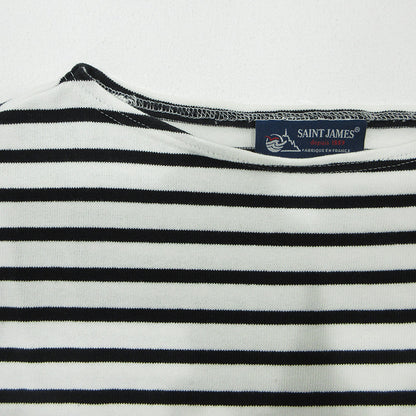 SAINT JAMES | セントジェームス バスクシャツ 総柄半袖Tシャツ ボーダー柄 半袖Ｔシャツ ホワイト×ブラック サイズ：M【三重本店】