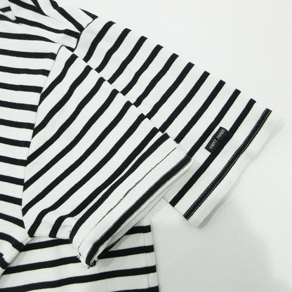SAINT JAMES | セントジェームス バスクシャツ 総柄半袖Tシャツ ボーダー柄 半袖Ｔシャツ ホワイト×ブラック サイズ：M【三重本店】