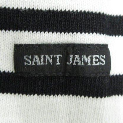 SAINT JAMES | セントジェームス バスクシャツ 総柄半袖Tシャツ ボーダー柄 半袖Ｔシャツ ホワイト×ブラック サイズ：M【三重本店】
