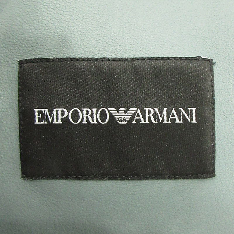 Emporio Armani | エンポリオ・アルマーニ ゴートスキンシングルライダースレザージャケット 山羊革 レザー I1R40P ライトブルー サイズ：表記サイズ(EU)【三重本店】