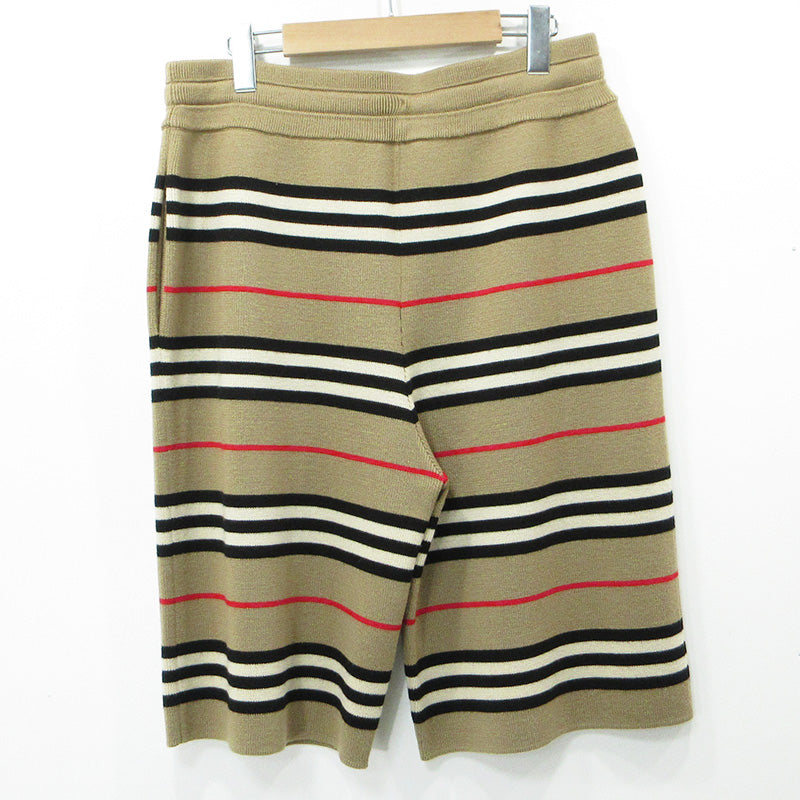 BURBERRY London England | バーバリーロンドンイングランド Kenton Striped Knit Shorts ケントンストライプニットショーツ ウール総柄ショートパンツ ボーダー柄 ショートパンツ 8011580 ベージュ マルチカラー サイズ：M【三重本店】