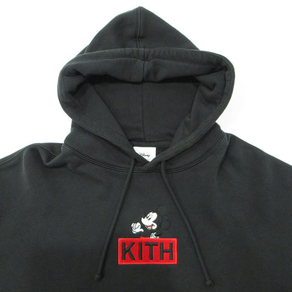 KITH | キース × DISNEY ディズニー ミッキー ロゴ刺繍長袖パーカー パーカー ブラック系 チャコールグレー サイズ：L【三重本店】