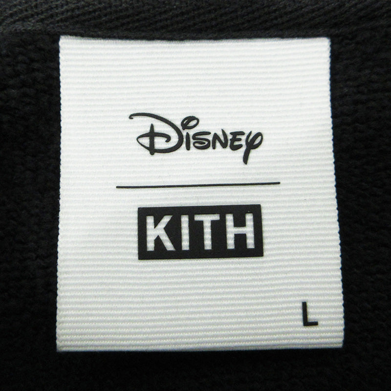 KITH | キース × DISNEY ディズニー ミッキー ロゴ刺繍長袖パーカー パーカー ブラック系 チャコールグレー サイズ：L【三重本店】