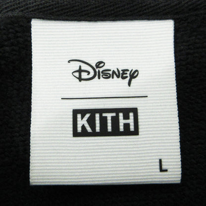 KITH | キース × DISNEY ディズニー ミッキー ロゴ刺繍長袖パーカー パーカー ブラック系 チャコールグレー サイズ：L【三重本店】