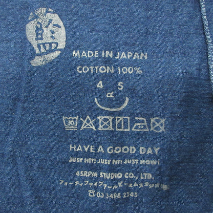 45rpm | ４５アールピーエム コットン長袖Tシャツ 長袖Ｔシャツ ネイビー サイズ：不明【三重本店】