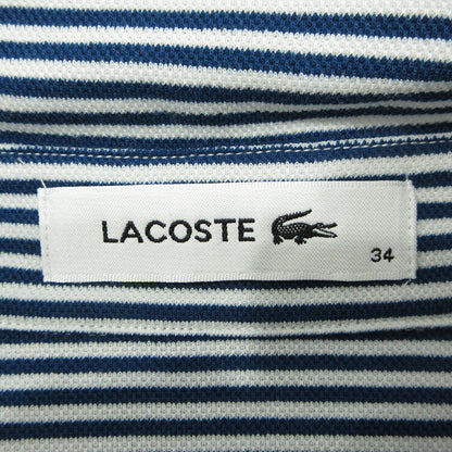 LACOSTE | ラコステ ロゴ刺繍総柄長袖シャツ ストライプ柄 長袖シャツ ネイビー×ホワイト サイズ：34【三重本店】