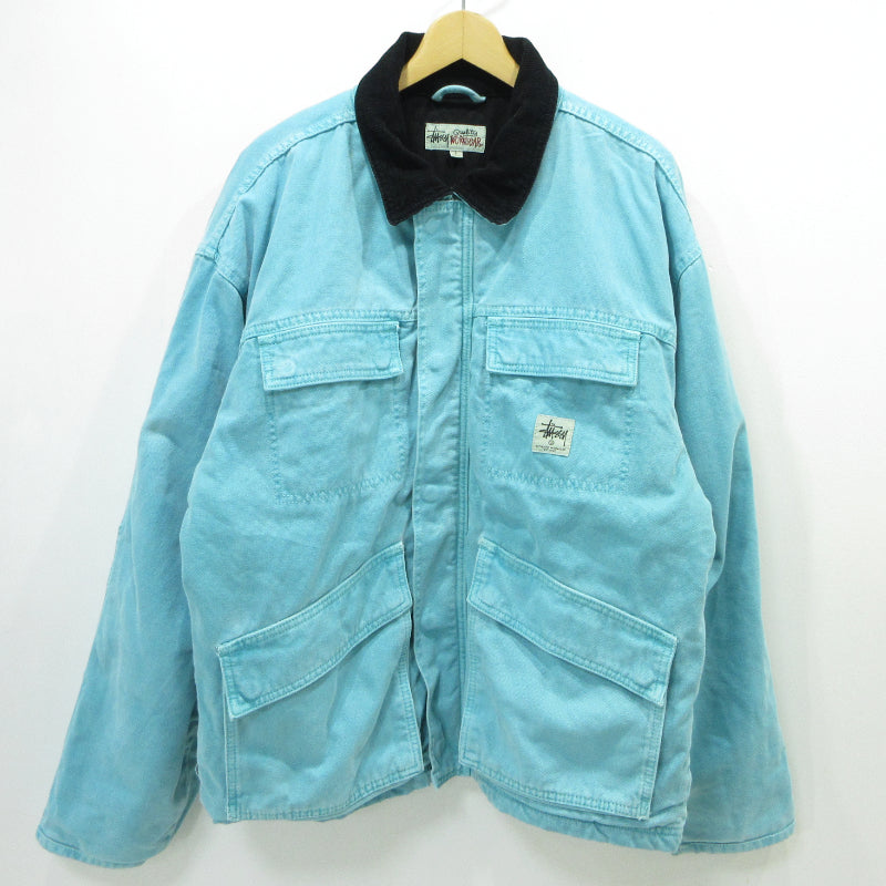 STUSSY | ステューシー washed canvas shop jacket その他アウター ライトブルー サイズ：L【三重本店】