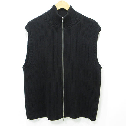 BATONER | バトナー × STUDIOUS ステュディオス別注 OVERSIZE DRIVERS KNIT VEST オーバーサイズドライバーズニットベスト ウールニットジップベスト ベスト BN-23FM-073 ブラック サイズ：FreeSize【三重本店】