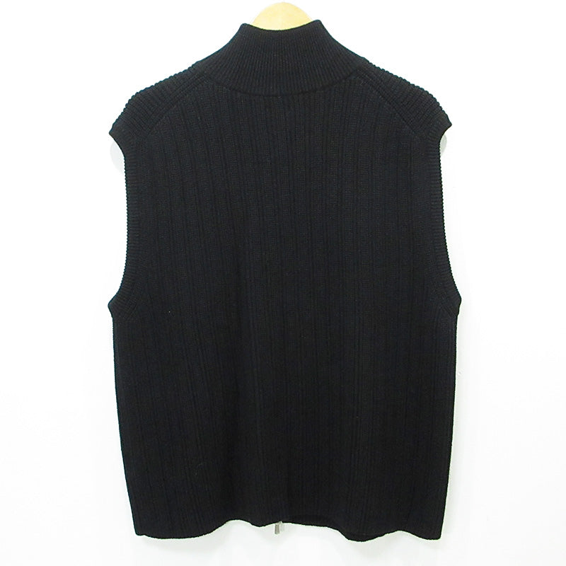 BATONER | バトナー × STUDIOUS ステュディオス別注 OVERSIZE DRIVERS KNIT VEST オーバーサイズドライバーズニットベスト ウールニットジップベスト ベスト BN-23FM-073 ブラック サイズ：FreeSize【三重本店】