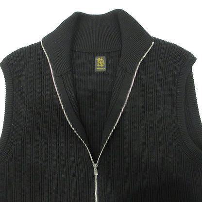 BATONER | バトナー × STUDIOUS ステュディオス別注 OVERSIZE DRIVERS KNIT VEST オーバーサイズドライバーズニットベスト ウールニットジップベスト ベスト BN-23FM-073 ブラック サイズ：FreeSize【三重本店】