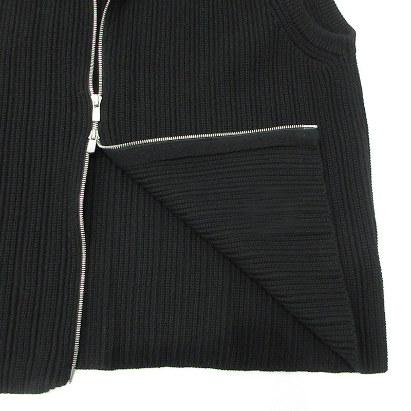 BATONER | バトナー × STUDIOUS ステュディオス別注 OVERSIZE DRIVERS KNIT VEST オーバーサイズドライバーズニットベスト ウールニットジップベスト ベスト BN-23FM-073 ブラック サイズ：FreeSize【三重本店】