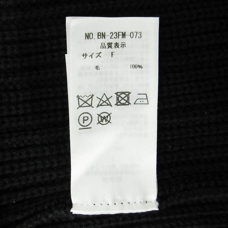 BATONER | バトナー × STUDIOUS ステュディオス別注 OVERSIZE DRIVERS KNIT VEST オーバーサイズドライバーズニットベスト ウールニットジップベスト ベスト BN-23FM-073 ブラック サイズ：FreeSize【三重本店】