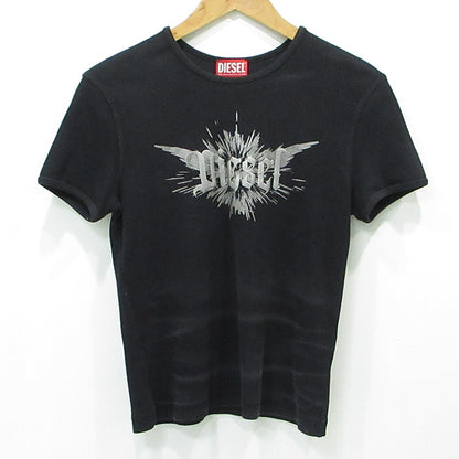 DIESEL | ディーゼル ロゴプリント半袖Tシャツ 汚れ加工 半袖Ｔシャツ A14231 0WFBM ブラック サイズ：XL【三重本店】