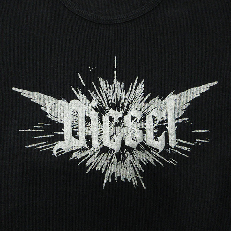 DIESEL | ディーゼル ロゴプリント半袖Tシャツ 汚れ加工 半袖Ｔシャツ A14231 0WFBM ブラック サイズ：XL【三重本店】