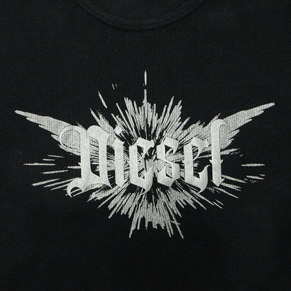 DIESEL | ディーゼル ロゴプリント半袖Tシャツ 汚れ加工 半袖Ｔシャツ A14231 0WFBM ブラック サイズ：XL【三重本店】