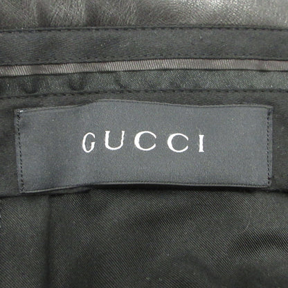 GUCCI | グッチ レザーコンビ スリムベロアパンツ パンツ 352985 ネイビー サイズ：48【三重本店】