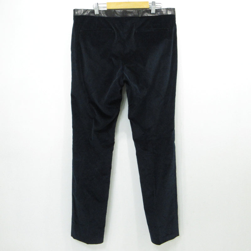 GUCCI | グッチ レザーコンビ スリムベロアパンツ パンツ 352985 ネイビー サイズ：48【三重本店】
