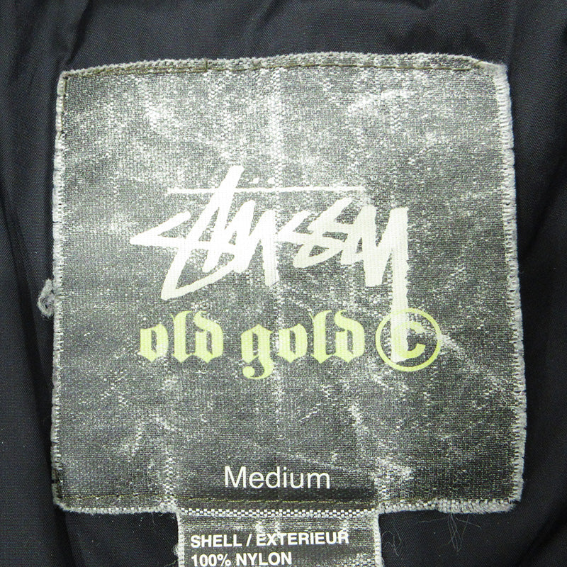 STUSSY | ステューシー OLD GOLD オールドゴールド ロゴワッペンスタジャン 中綿ナイロンジャケット スタジャン ブラック サイズ：M【三重本店】