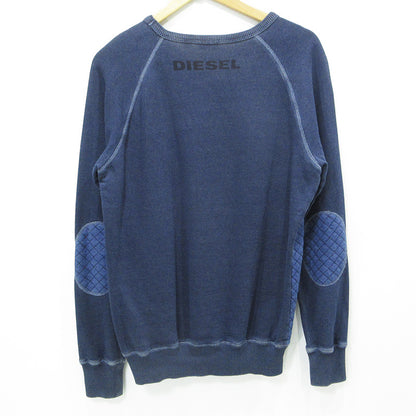 DIESEL | ディーゼル キルティング切替えロゴプリント長袖スウェットシャツ エルボーパッチ スウェット ネイビー サイズ：M【三重本店】