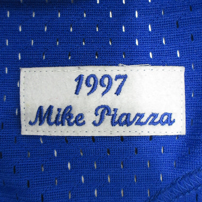 MITCHELL&NESS | ミッシェルアンドネスミッチェルアンドネス × DODGERS PIAZZA ドジャーズ ピアッツァ ベースボールシャツ ロゴメッシュ半袖シャツ ジャッキーロビンソン50周年 半袖シャツ ブルー サイズ：M【三重本店】
