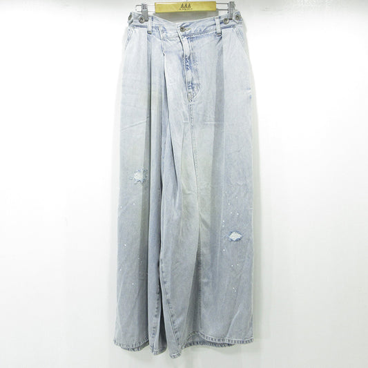 niko and... | ニコアンド リメイクバギーデニムパンツ USED加工ジップフライデニムパンツ ダメージ加工 デニムパンツ NKJ62501CT ライトブルー サイズ：M【三重本店】