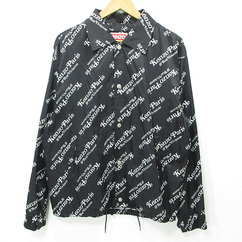 KENZO | ケンゾー × Verdy ヴェルディ Logo Windbreaker ロゴウィンドブレイカー 総柄コーチジャケット ナイロンジャケット その他アウター FE55BL1639NU ブラック サイズ：M【三重本店】