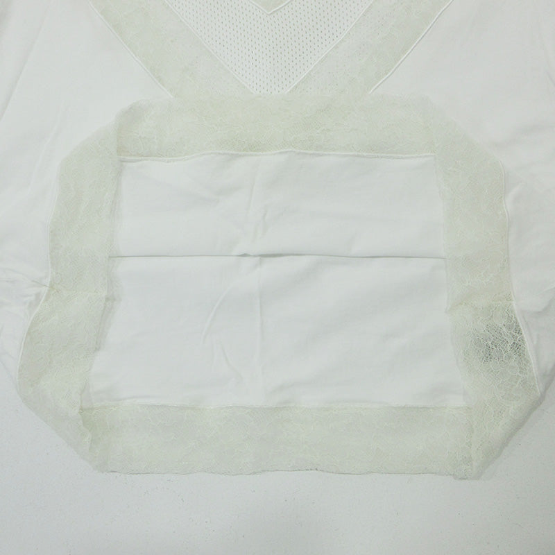 BURBERRY London England | バーバリーロンドンイングランド レース切替え半袖Tシャツ 半袖Ｔシャツ 8066320 ホワイト サイズ：XS【三重本店】