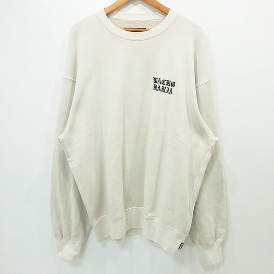 WACKOMARIA | ワコマリア ロゴ刺繍長袖スウェットシャツ スウェット ライトベージュ アイボリー サイズ：XL【三重本店】
