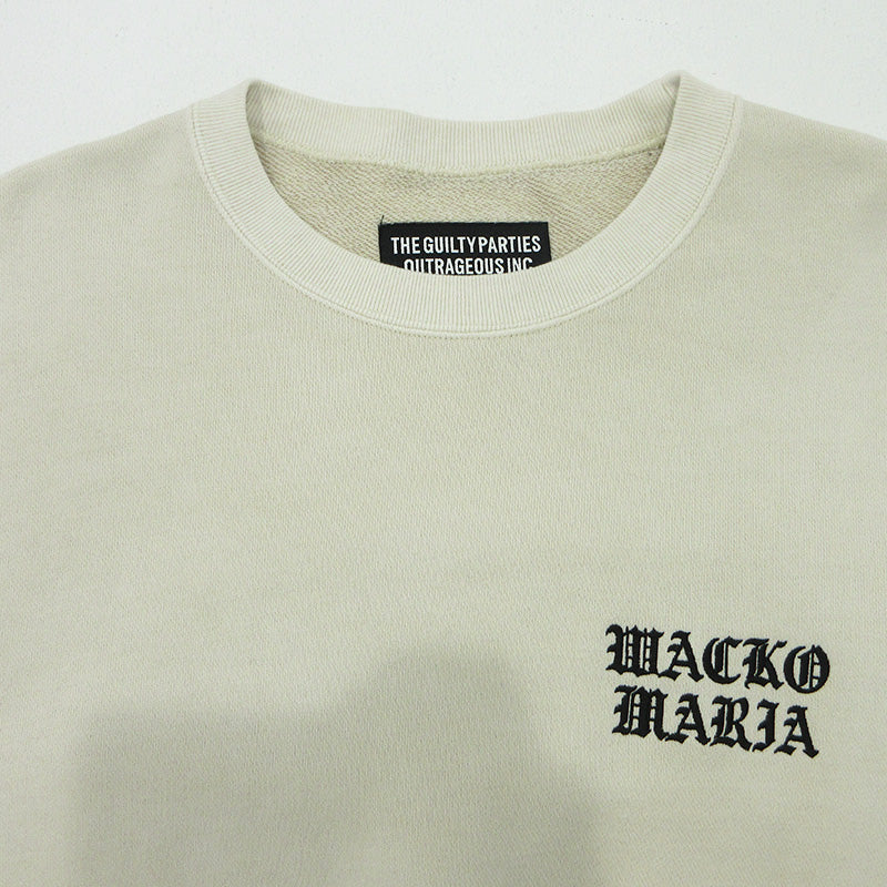 WACKOMARIA | ワコマリア ロゴ刺繍長袖スウェットシャツ スウェット ライトベージュ アイボリー サイズ：XL【三重本店】