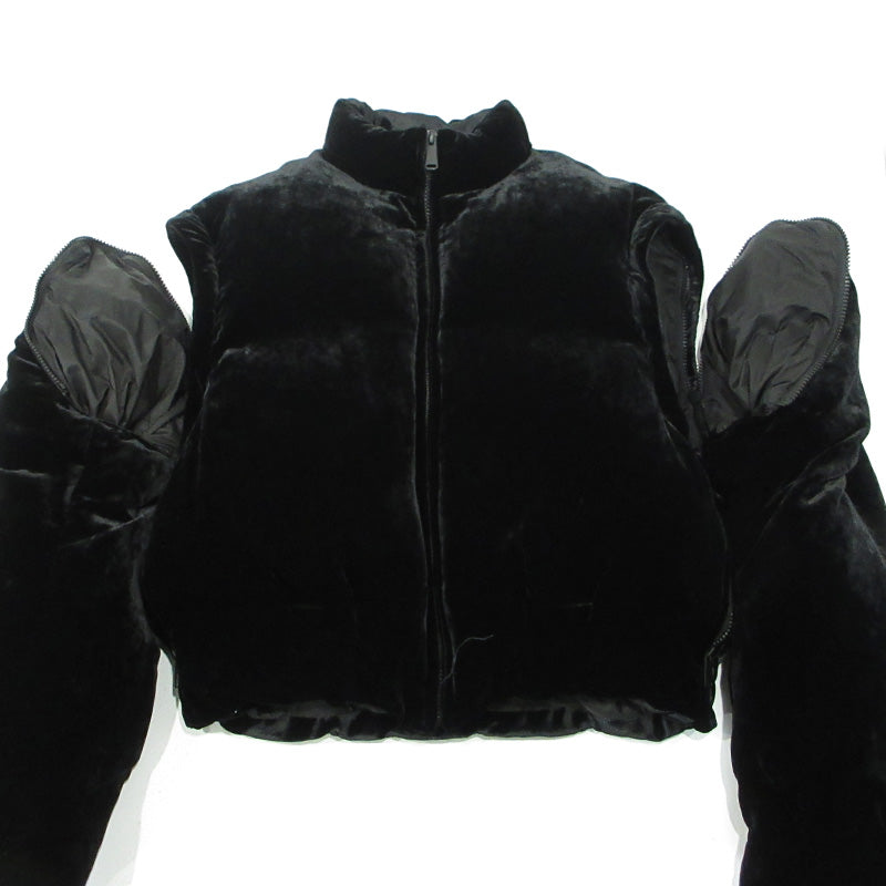MASU | エムエーエスユー/マス VELVET PUFFER JACKET ベルベットパファージャケット 2WAYベロアダウンジャケット ダウンベスト ダウンジャケット MFFW-BL0623 ブラック サイズ：46【三重本店】
